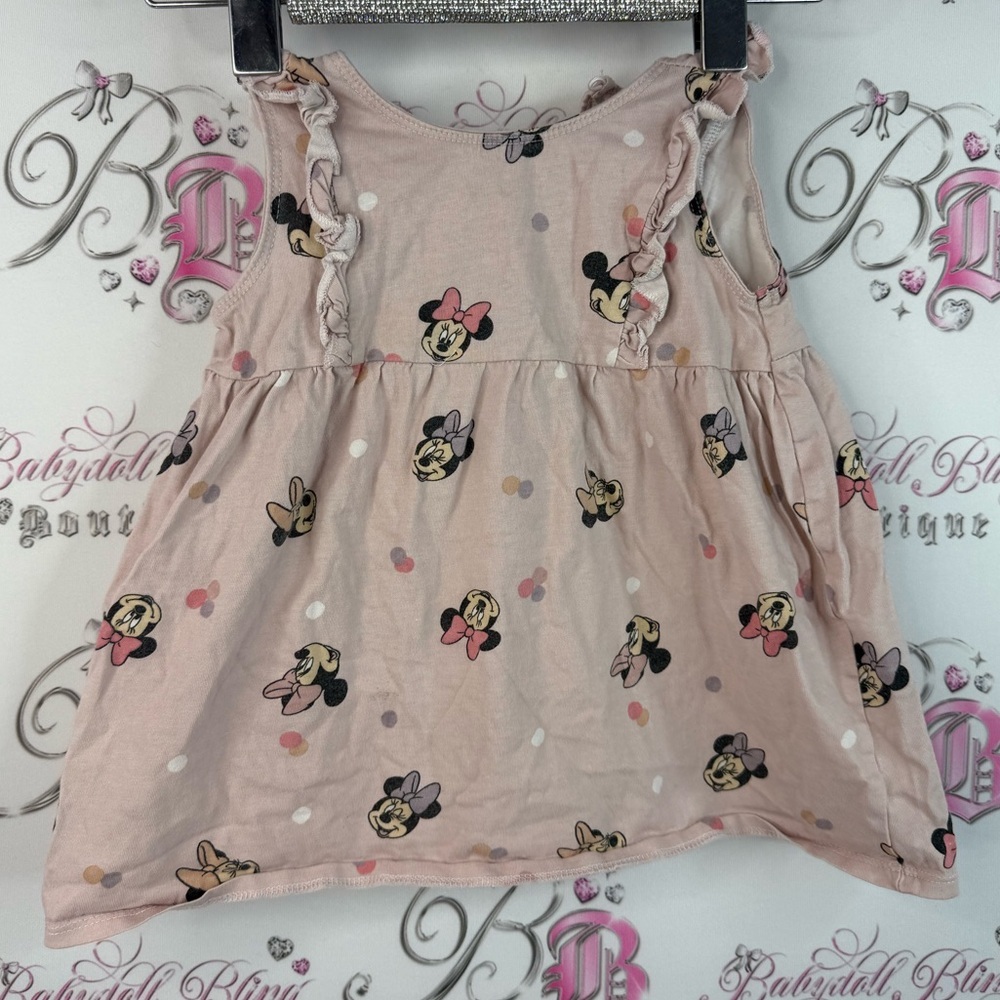 Disney H&M polka dot key hole back detail Pink Minnie Mouse Kids baby ruffle
